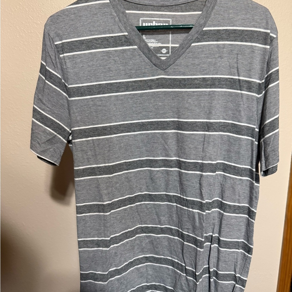 Urban Pipeline Charcoal and White Striped Tee